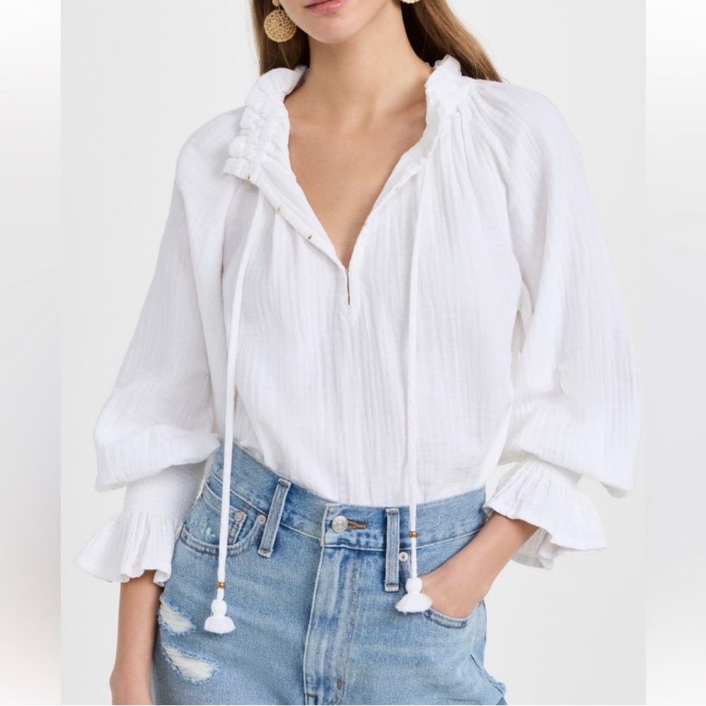 Figue Lianna White Cotton Top